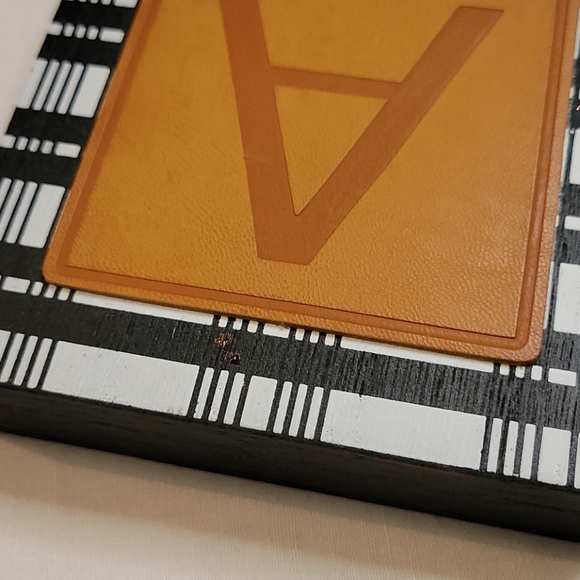 NEW Plaid & Leather "A" Wood Block Home Decor - Picture 12 of 17